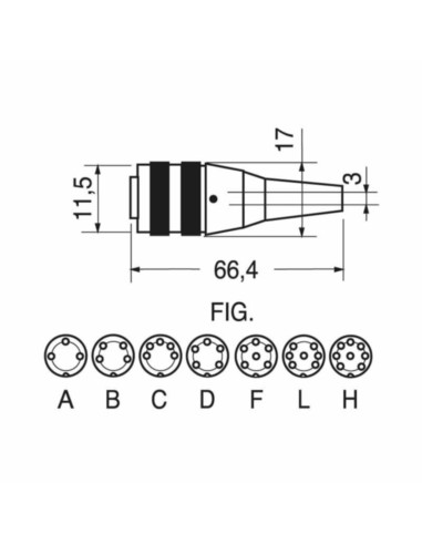 Presa volante 3 poli din a vite