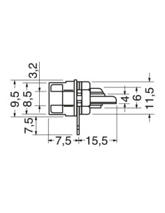 Presa rca pannello dorata nera 2