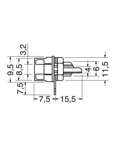 Presa rca pannello dorata nera