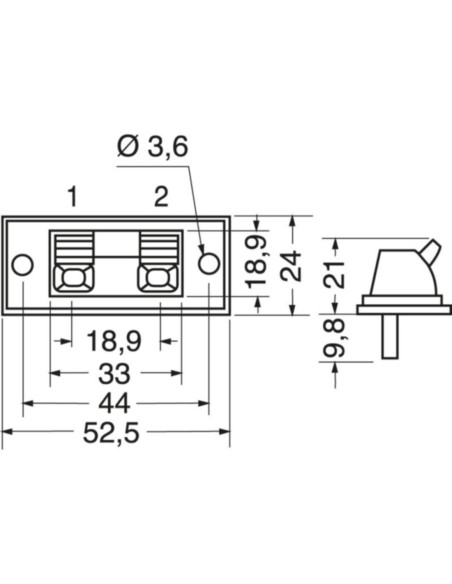 Morsettiera 2 poli per casse acustiche
