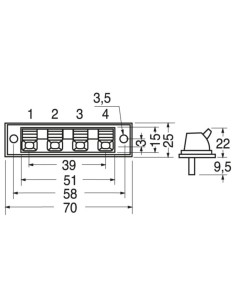 Morsettiera 4 poli 2
