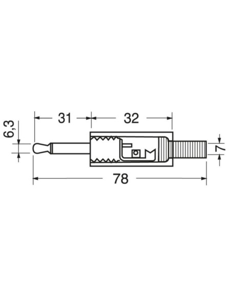 Spina jack volante 6,3mm mono dorata