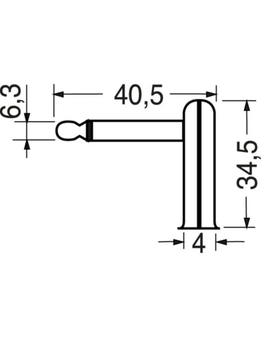 Spina jack volante ⌀6,3 mono 90°
