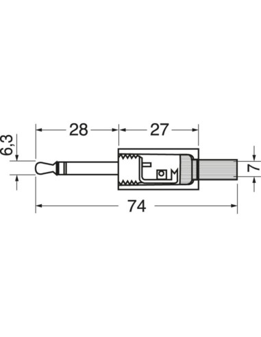 Spina jack volante ⌀6,3 stereo metallo