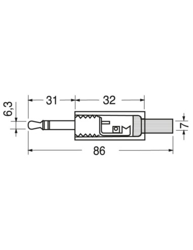 Spina jack volante ⌀6,3 stereo dorato