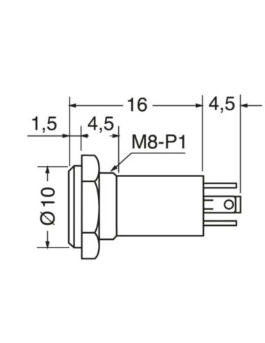 Presa pannello 2,5mm 4 poli isolati