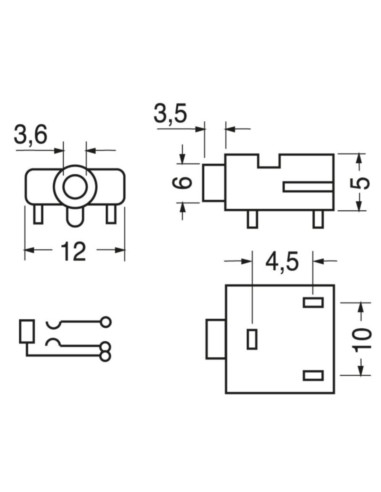 Presa c.s. ⌀3,5 stereo