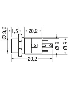 Presa pannello ⌀3,5 4 poli 2