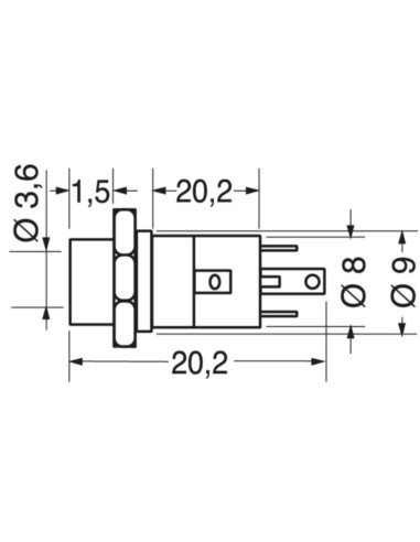 Presa pannello ⌀3,5 4 poli