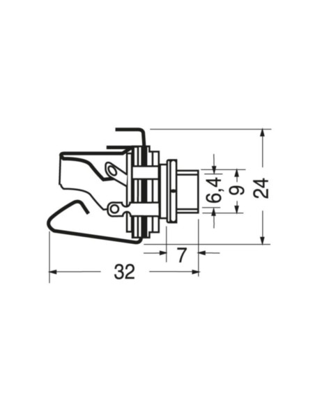 Presa pannello ⌀6,3 st/ con int.