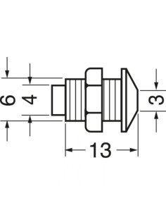 Porta LED conico nichelato ⌀3mm 2