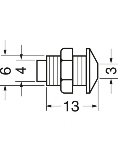 Porta LED conico nichelato ⌀3mm