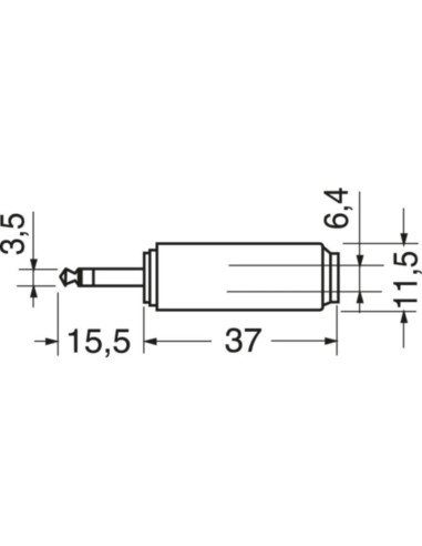 Adattatore sp.3,5 stereo-pr6,3 stereo