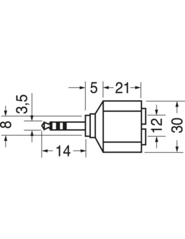 Adattatore sp.3,5 stereo-2pr.3,5 ster