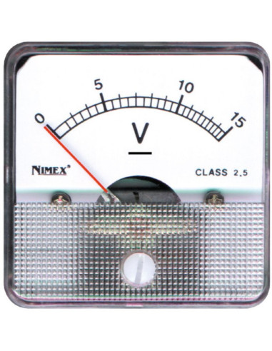 Voltmetro pannello 0-15VDC 44x44mm class 2.5