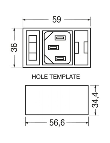 Spina VDE da pannello con interruttore e porta...