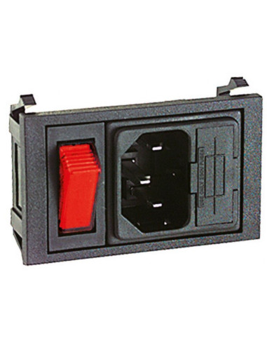 Spina pan. interruttore luminoso rosso e portaf...