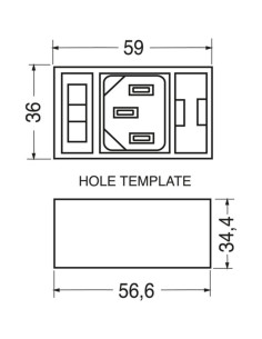 Spina pan. interruttore luminoso rosso e portaf 13/01105-00 2