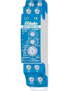Relé DIN multifunzione temporizzato 8-230Vac 1 NO max 10A...