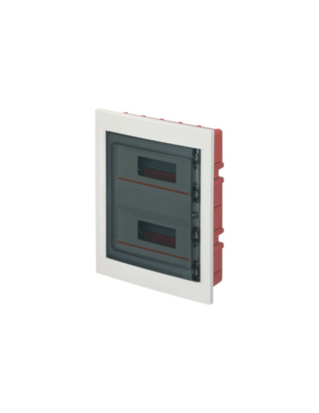 Centralino d'incasso 24 moduli 2x12 bianco con porta trasparente