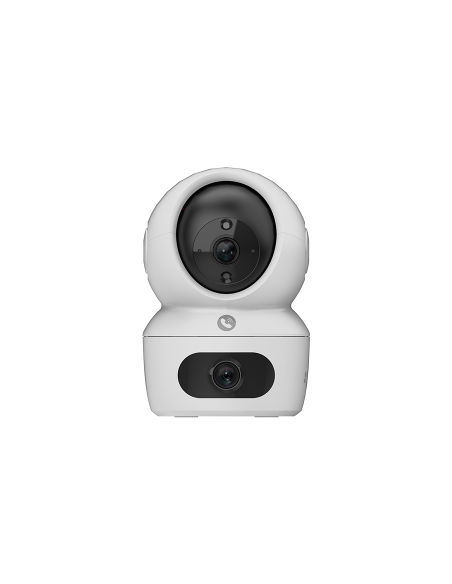 Telecamera Wi-Fi da interno motorizzata con doppio obiettivo