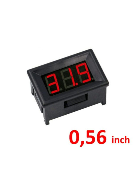 Mini voltmetro a pannello 0-100 VDC 47,5x28,5x22 mm