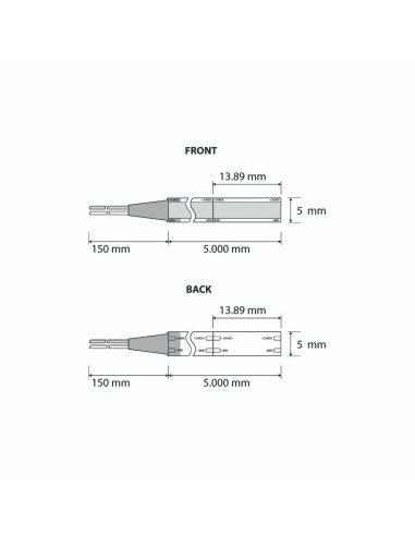 Striscia LED COB 24V 6W/m IP20 3000K rolla 5m