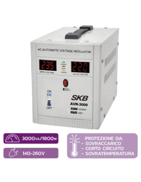 Stabilizzatore di tensione 3000va/1800w 140-260v 50hz