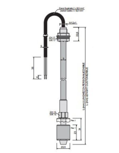 Livellostato L8E31BDA0100 l-190mm