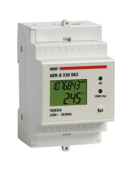 Analizzatore di rete monofase barra din a valore (trms) 230VAC