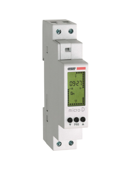 Interruttore orario giornaliero con programmazione on/off - 1 modulo din
