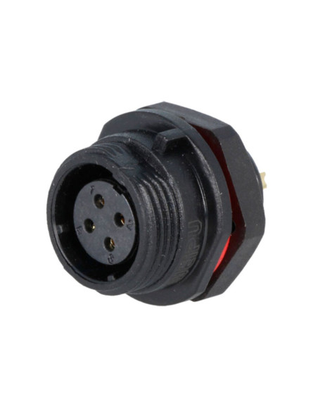Presa a pannello 4 poli ø1.6mm cont. 5A 200 VAC AWG 14, serie SP13 IP68