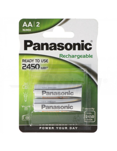 Batteria AA Ni-Mh 2450mAh Panasonic blister 2pz