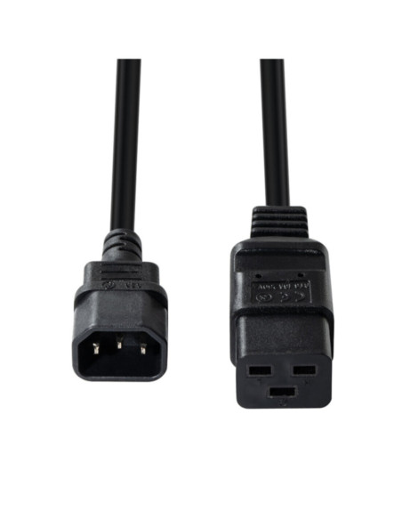 Cavo prolunga alimentazione da spina C14  a presa C19 1m nero