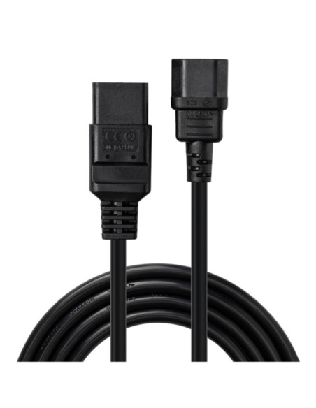 Cavo prolunga alimentazione da spina C14  a presa C19 1m nero