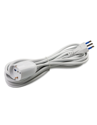 Cavo prolunga 220V 3x1 3m bianca spina ita 16A...