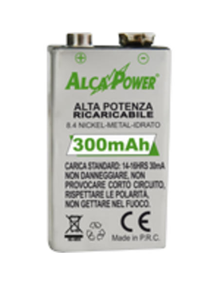 Batteria Ni-Mh quadro 9V 300mAh
