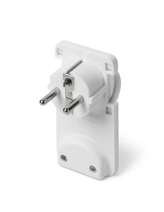 Spina 90° shuko 2p+t 16A ingombro 5mm salvaspazio bianca