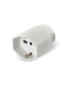 Presa volante dritta Schuko + 2p+t 16a bianco