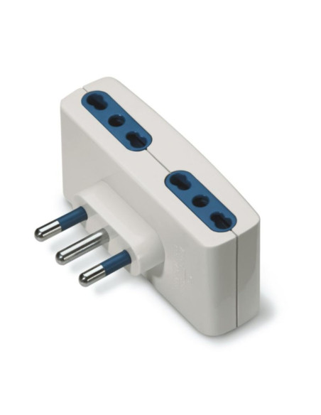 Adattatore quadruplo 4 prese 2p+t 10/16a con spina 2p+t 16a