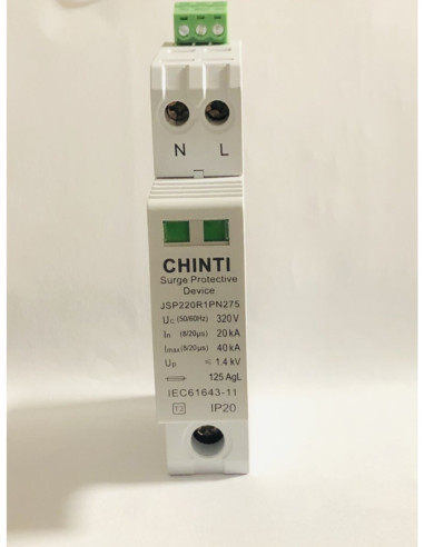 Jsp220r1pn275-spd tipo2+ct 40ka 1p+n 275VAC 1 mod