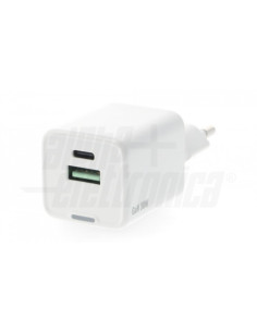 Alimentatore USB-C + USB 5-20V 3A GaN bianco