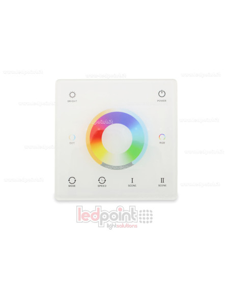 Telecomando a parete slim RGB + CCT monozona RF 2.4G a batteria