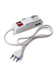 Multipresa universale 3x 10/16a + 2 USB