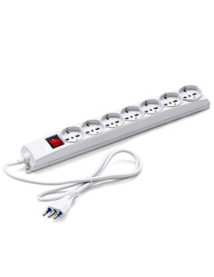Multipresa 7 prese Schuko + bipasso 1,2m con interruttore