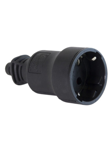 Presa Schuko 16A IP44 nera in gomma