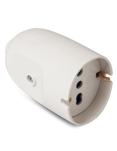Presa volante Schuko + bipasso 16A 2p+t bianca
