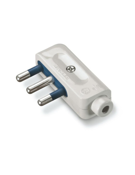 Spina mobile 90° 2p+t 16A bianca