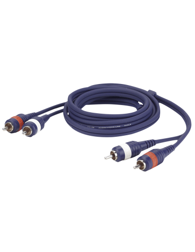 Cavo audio 2x RCA spina/spina 0,75m blu