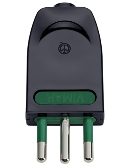 Spina elettrica 10A 2P+T orientabile nera